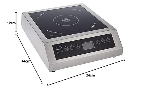 METRO Professional Placa de Inducción Portátil, Acero Inoxidable, Vitrocerámica, 3500 W