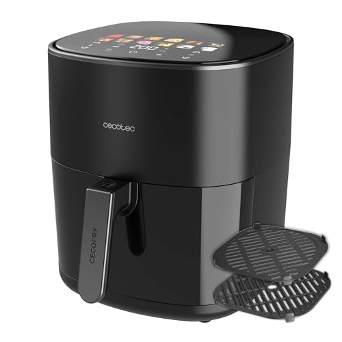 Cecotec Freidora de Aire 6,5L (Cecofry&Grill Duoheat 6500), Doble Resistencia, con Plancha y Grill, 2200W, Digital, Ventana, 40-200°C, 12 Menús