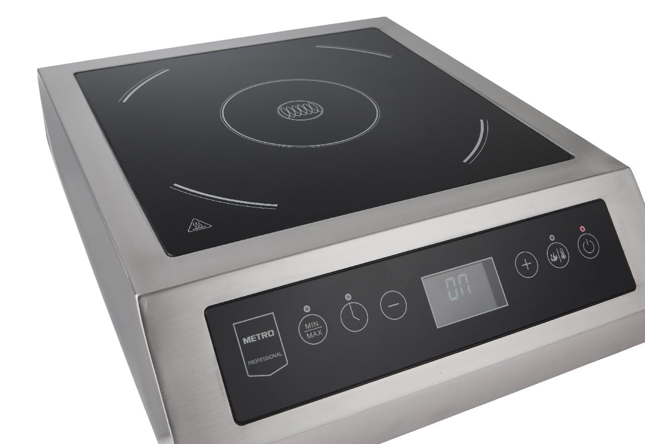 METRO Professional Placa de Inducción Portátil, Acero Inoxidable, Vitrocerámica, 3500 W