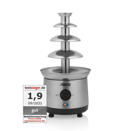 Princess Fuente de Chocolate XXL, 1.1 Litros, 4 Alturas, Acero Inoxidable, 190 W