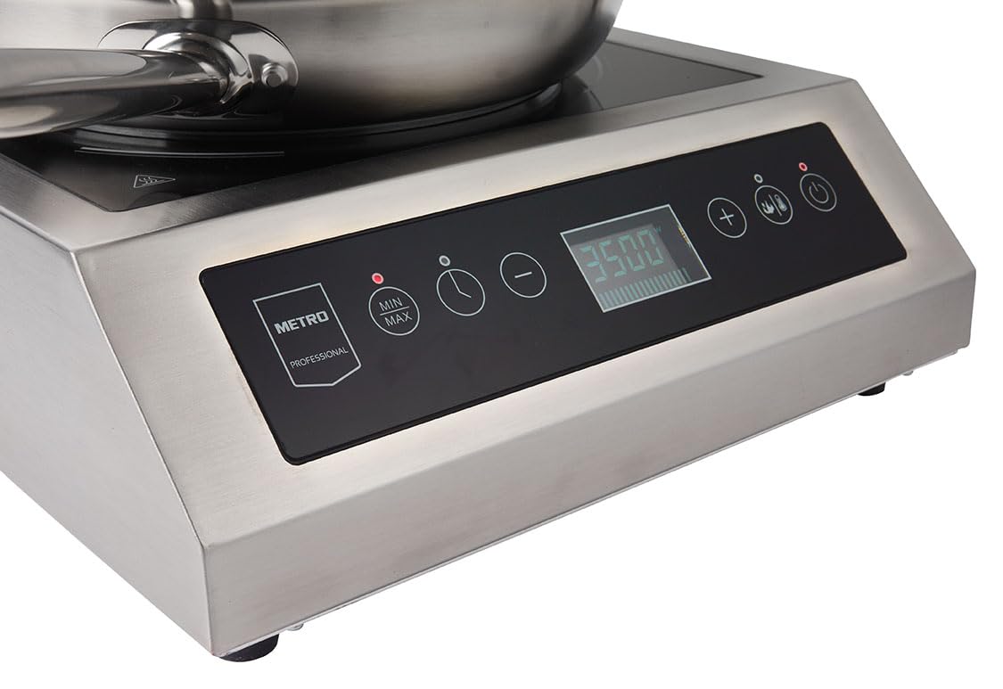 METRO Professional Placa de Inducción Portátil, Acero Inoxidable, Vitrocerámica, 3500 W