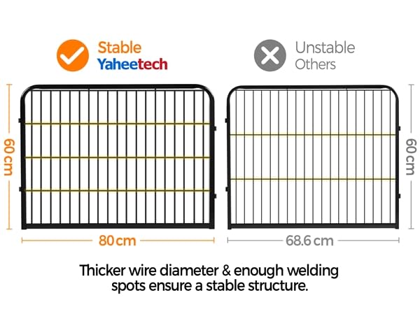 Yaheetech 6 Vallas para Perros, Extensible y Plegable, para Jardín, 80x60 cm