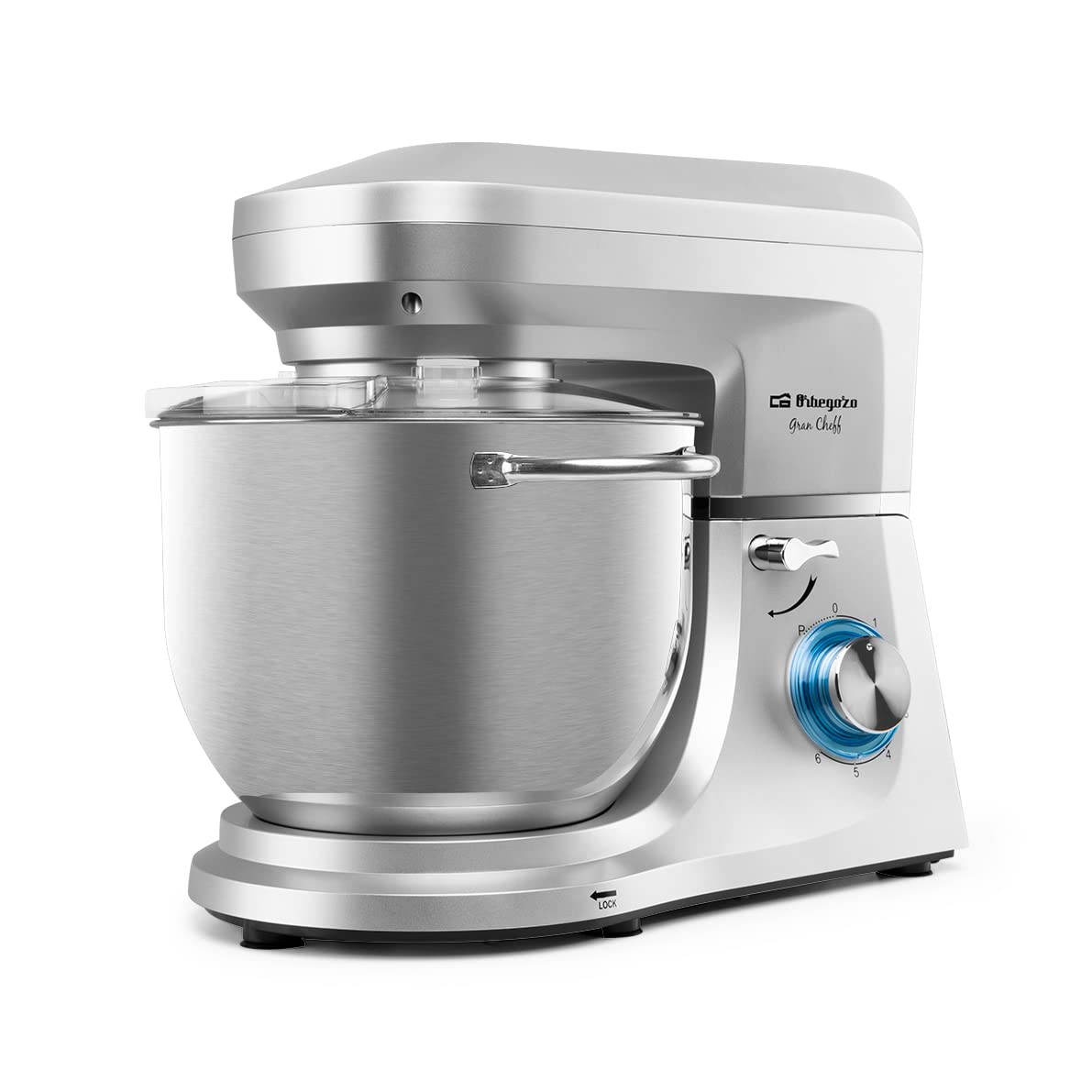 Orbegozo Batidora Amasadora AM 8000, 1800 W, Bol Acero Inoxidable 7 L, 6 Velocidades + PULSE