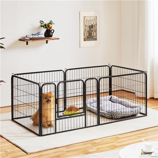 Yaheetech 6 Vallas para Perros, Extensible y Plegable, para Jardín, 80x60 cm