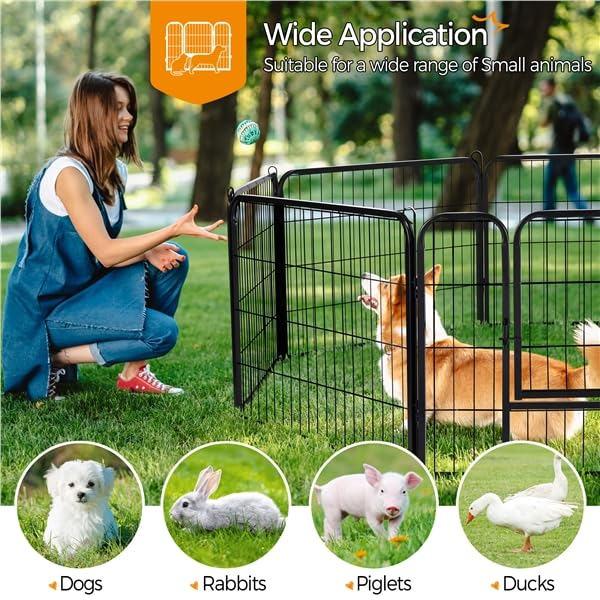 Yaheetech 6 Vallas para Perros, Extensible y Plegable, para Jardín, 80x60 cm