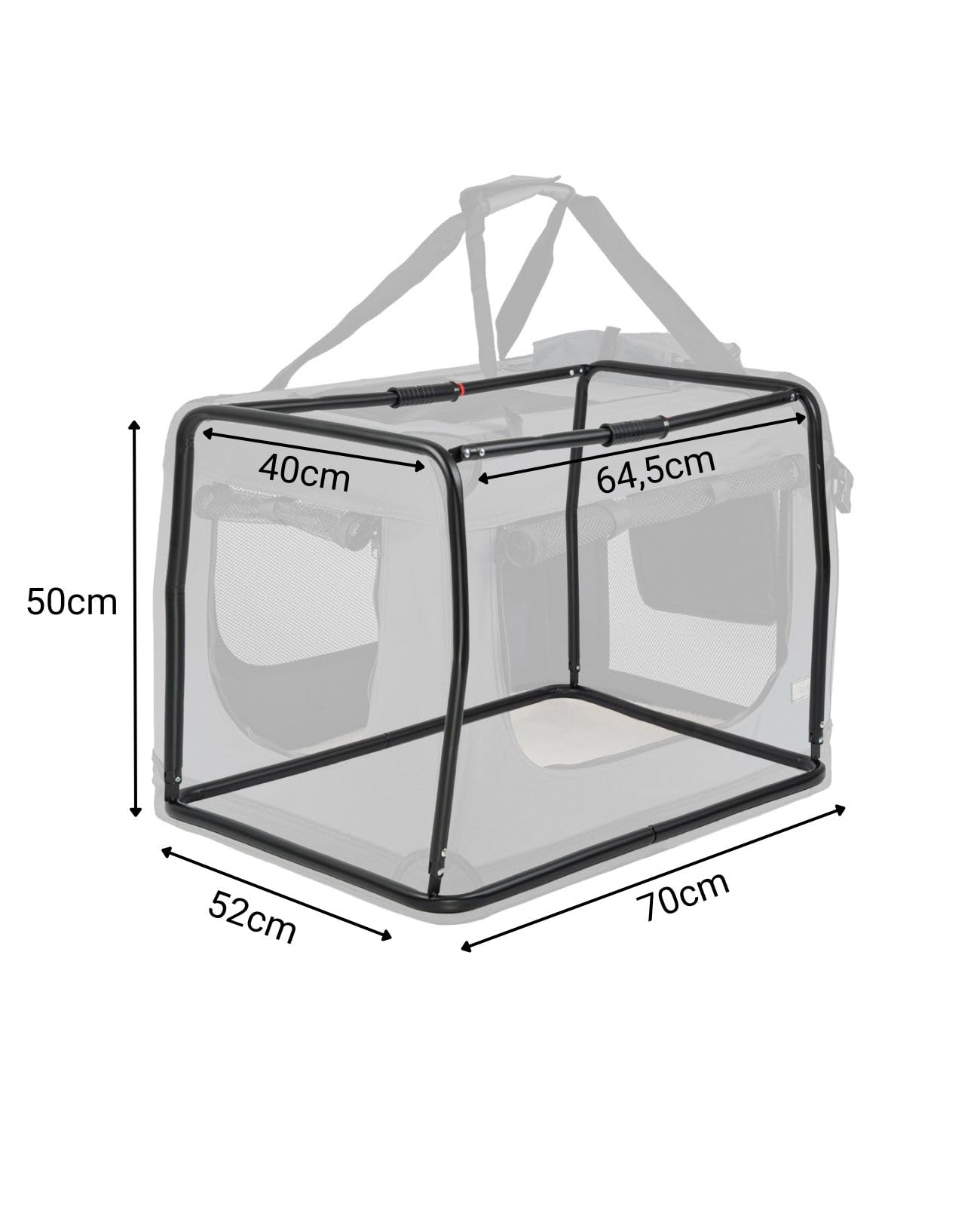 lionto Transportín Plegable para Perros, Bolsa Transportín/Autobox, 70x52x50 cm (Talla L), Gris