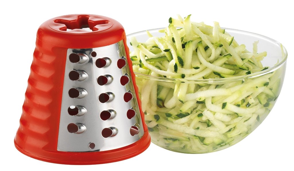 Moulinex Fresh Express Plus Rallador, 5 Funciones, 200W, 1 dB, Metal, Rojo/Blanco