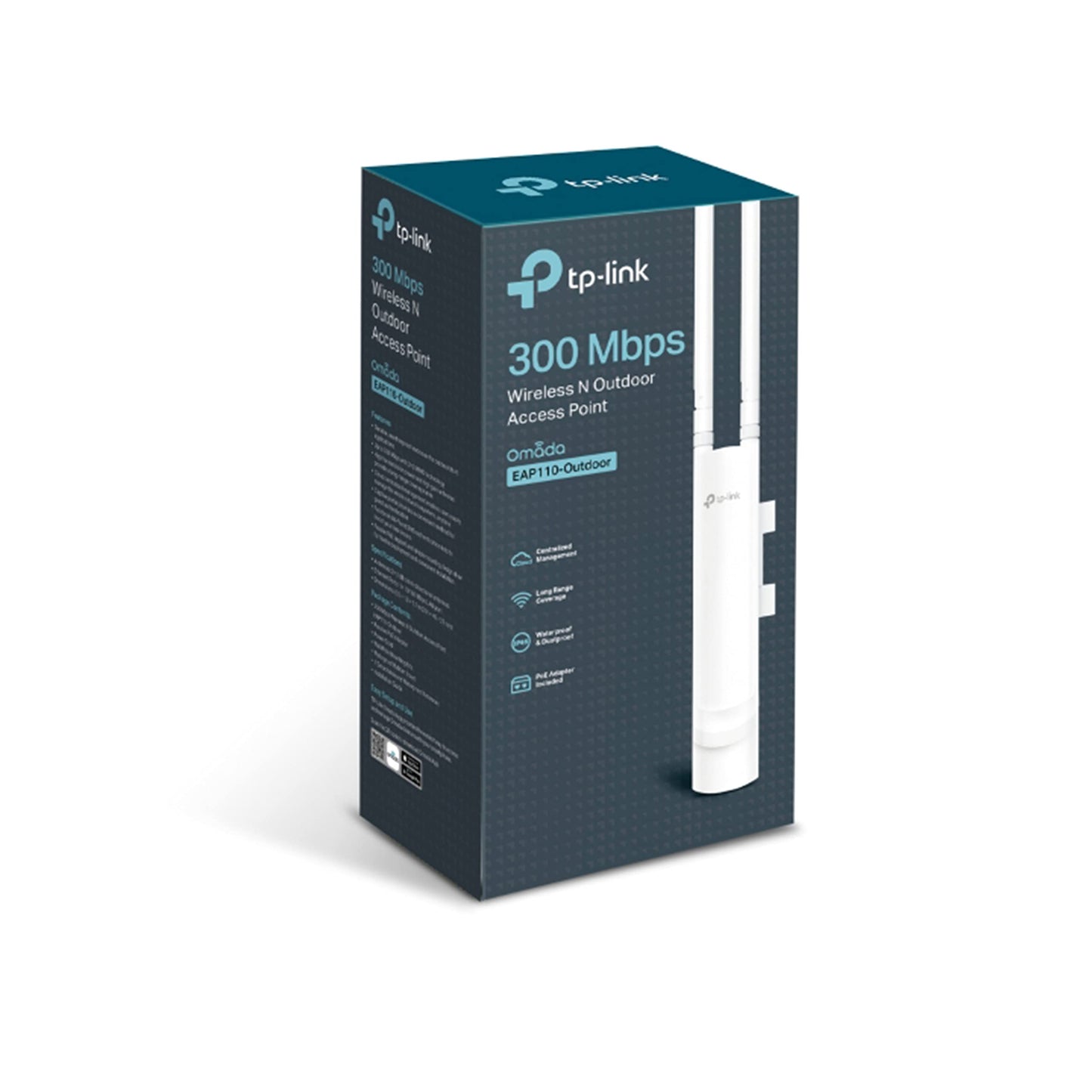 TP-Link Punto de Acceso EAP110-Outdoor (300mbps), para Exteriores, Resistente al Agua, PoE Pasivo