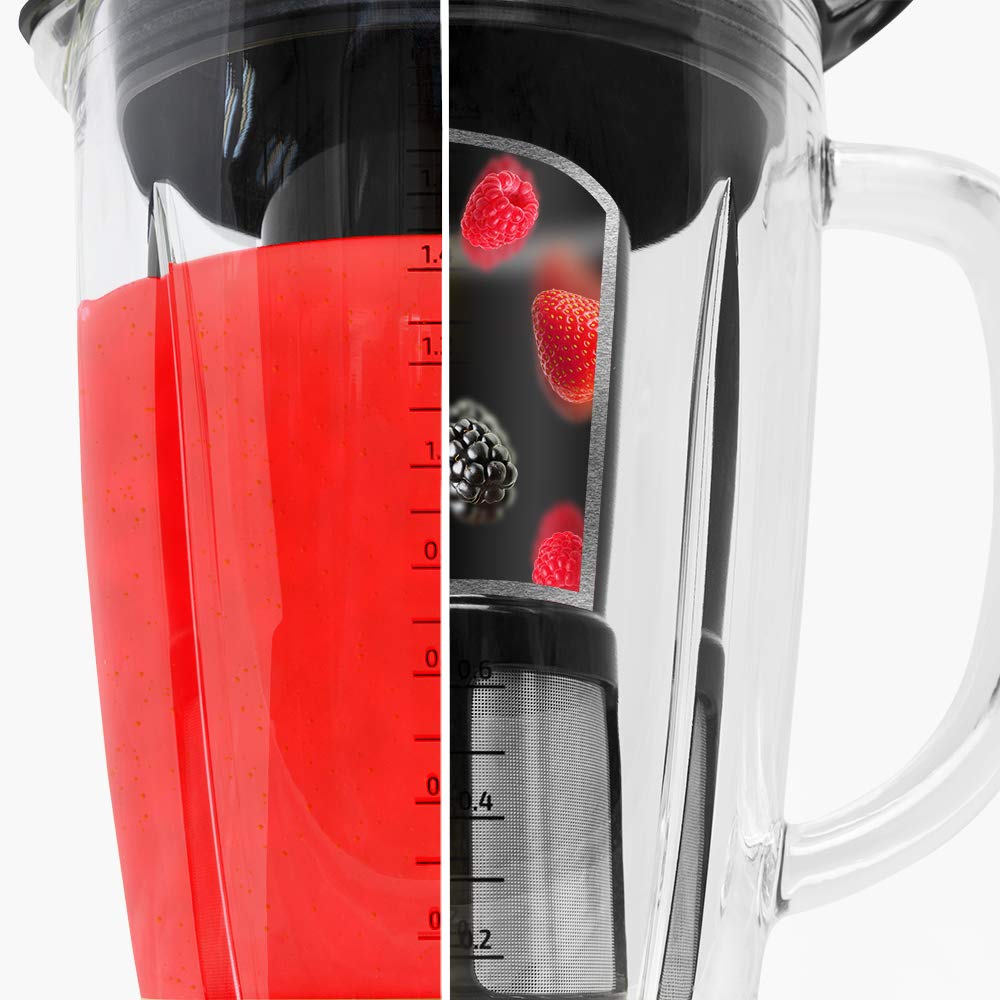 Cecotec Batidora de Vaso Power Black Titanium 2300MAX, 2300W, 1,5L, 5 Velocidades, Jarra Termorresistente