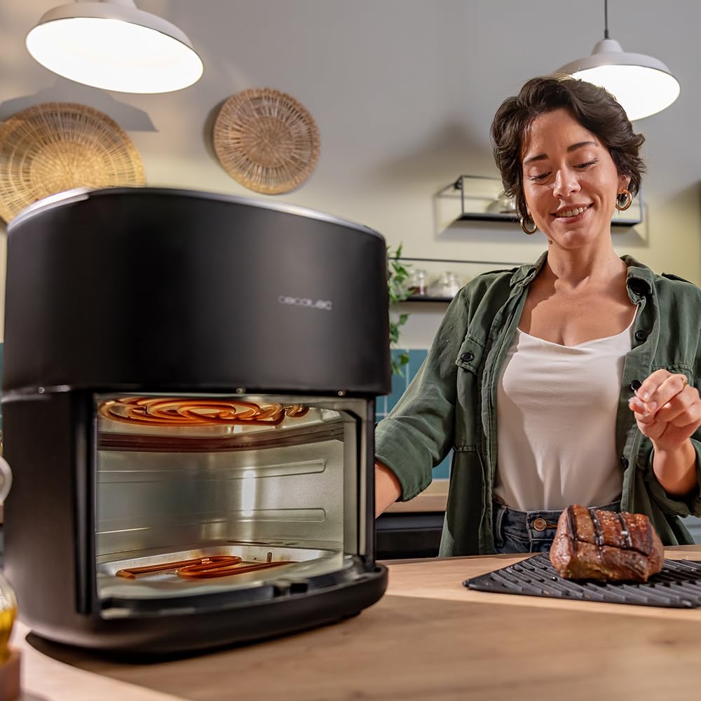 Cecotec Freidora de Aire 6,5L (Cecofry&Grill Duoheat 6500), Doble Resistencia, con Plancha y Grill, 2200W, Digital, Ventana, 40-200°C, 12 Menús