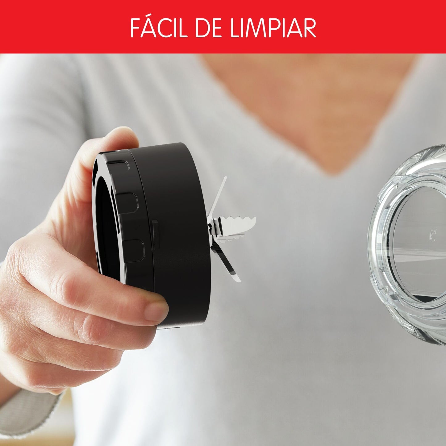 Moulinex Perfect Mix + Batidora de Vaso (1200 W), Cuchillas Powelix, Capacidad 2 L, Sistema de Refrigeración, Tritura Hielo, Limpieza Automática