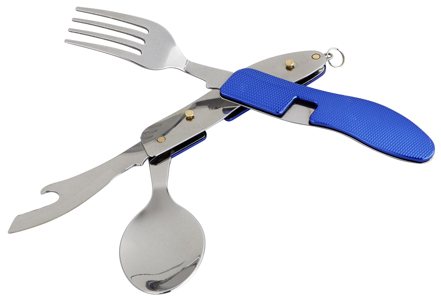OUTDOOR FREAKZ Cubiertos Plegables para Cámping, Acero Inoxidable, con Bolsa de Neopreno