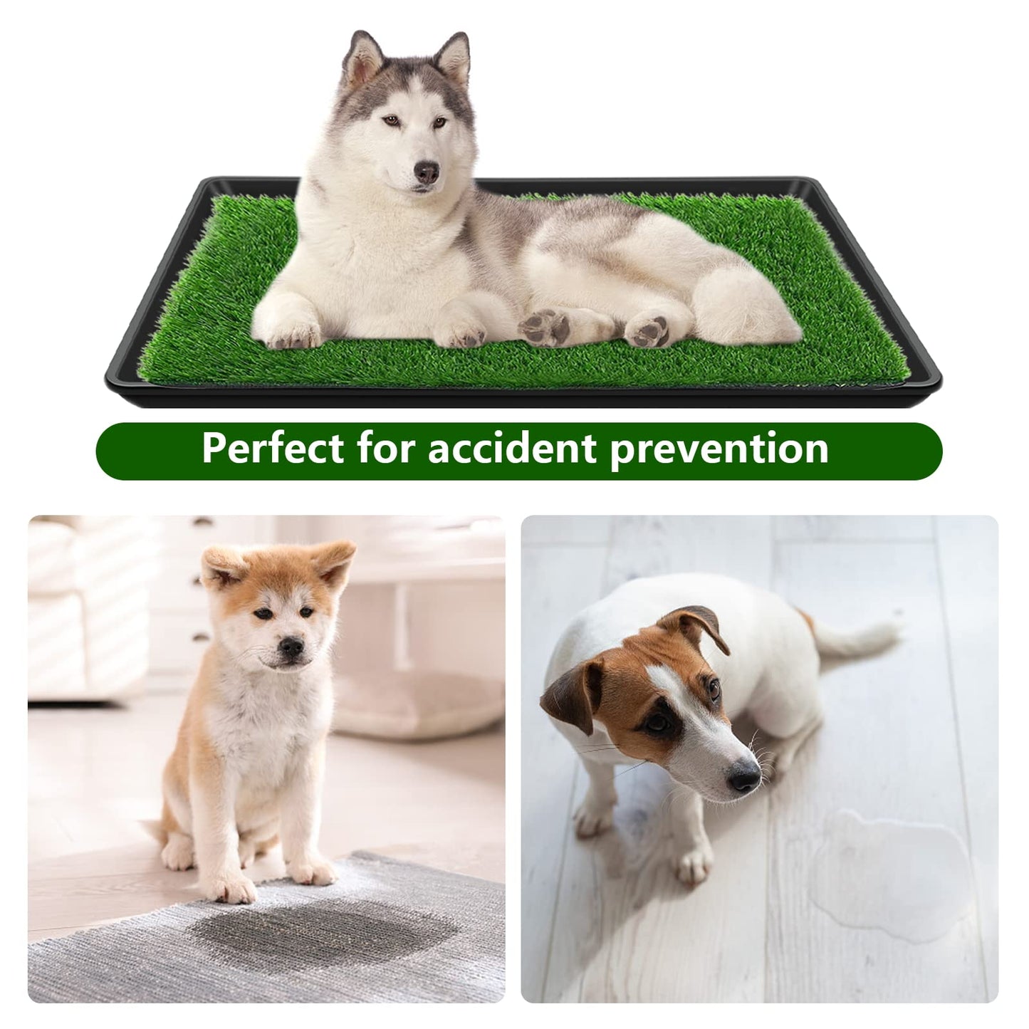 Embellbatt Inodoro para Perros (60x90cm), Pipican en Casa, Bandeja Empapadores, Césped Artificial con Bandeja, Tapete de Entrenamiento (Interior/Exterior)