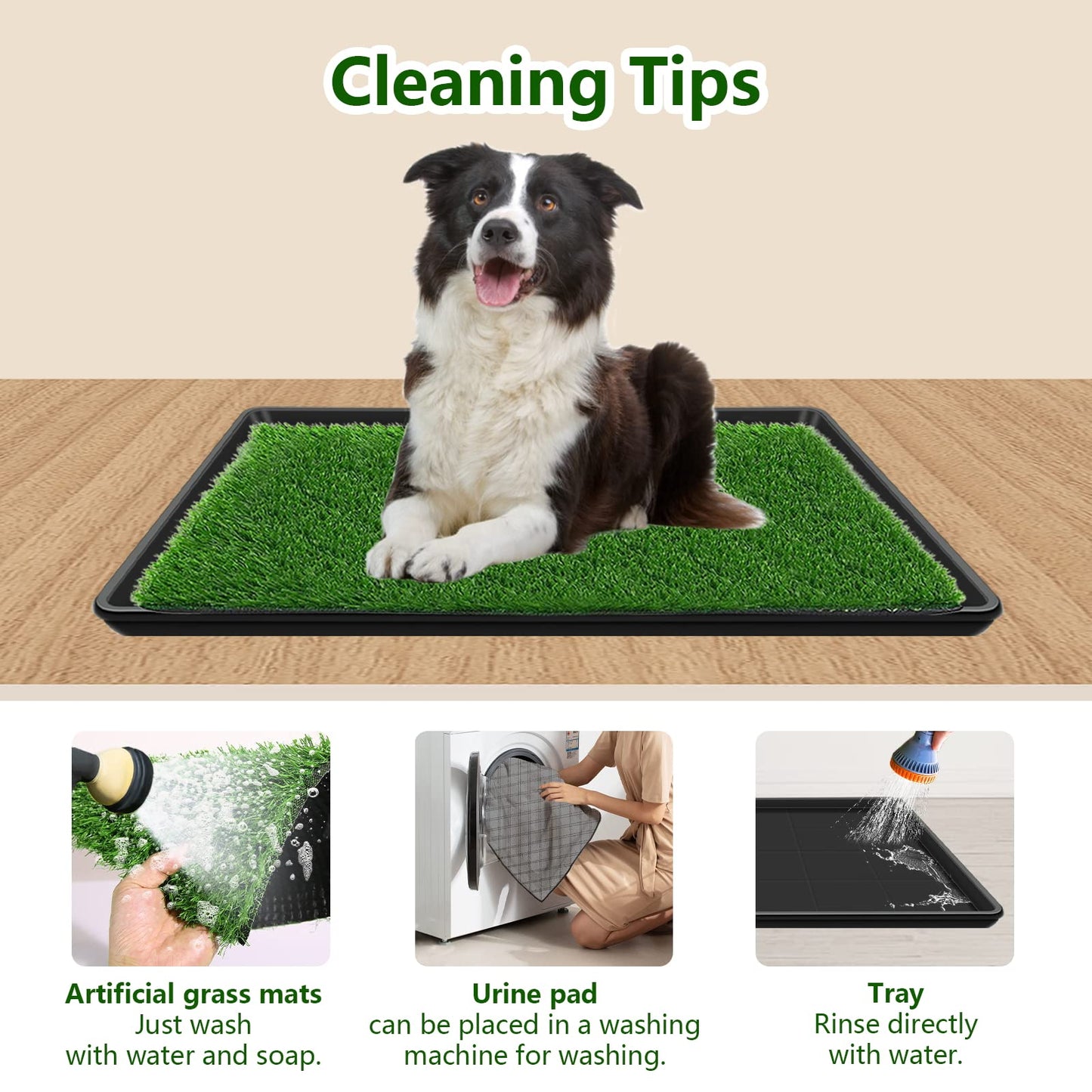 Embellbatt Inodoro para Perros (60x90cm), Pipican en Casa, Bandeja Empapadores, Césped Artificial con Bandeja, Tapete de Entrenamiento (Interior/Exterior)