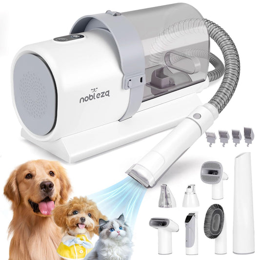 Nobleza Aspirador Pelos Mascotas 2.5L, Cortapelos con Aspiradora, 12000Pa, 7 en 1