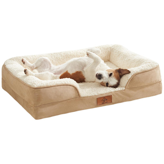 VEEL PET Cama Perro Pequeño, Espuma Memory Foam Viscoelástica, Ortopédica, Lavable, Funda Impermeable, Small