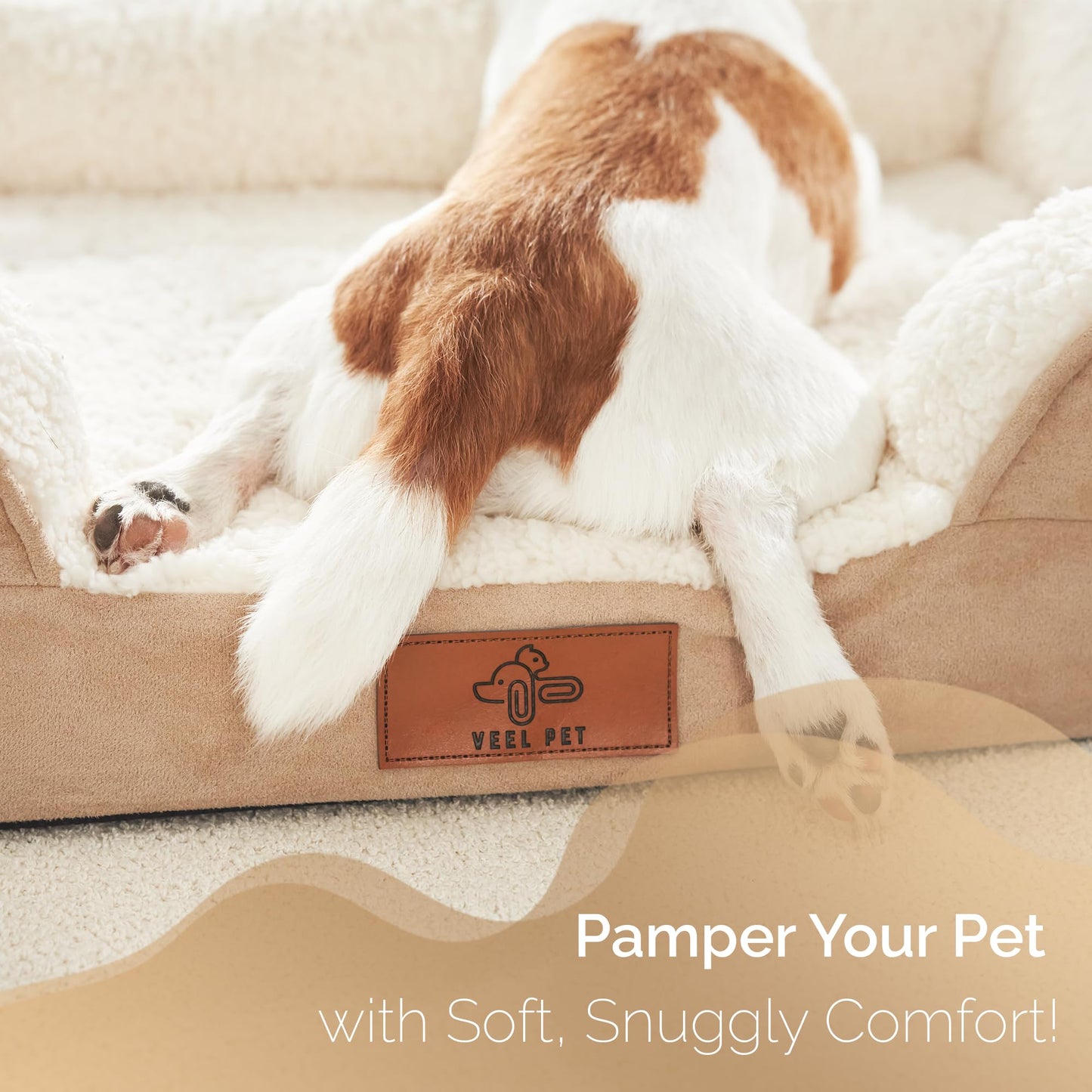 VEEL PET Cama Perro Pequeño, Espuma Memory Foam Viscoelástica, Ortopédica, Lavable, Funda Impermeable, Small