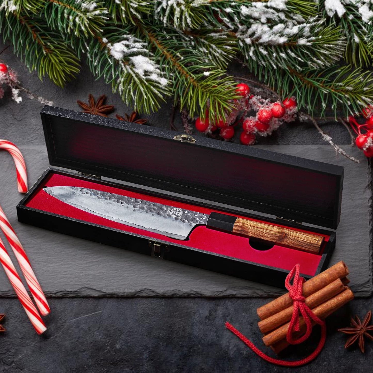 MITSUMOTO SAKARI Cuchillo Gyuto (20 cm), Japonés, Acero Alto Carbono, Forjado a Mano