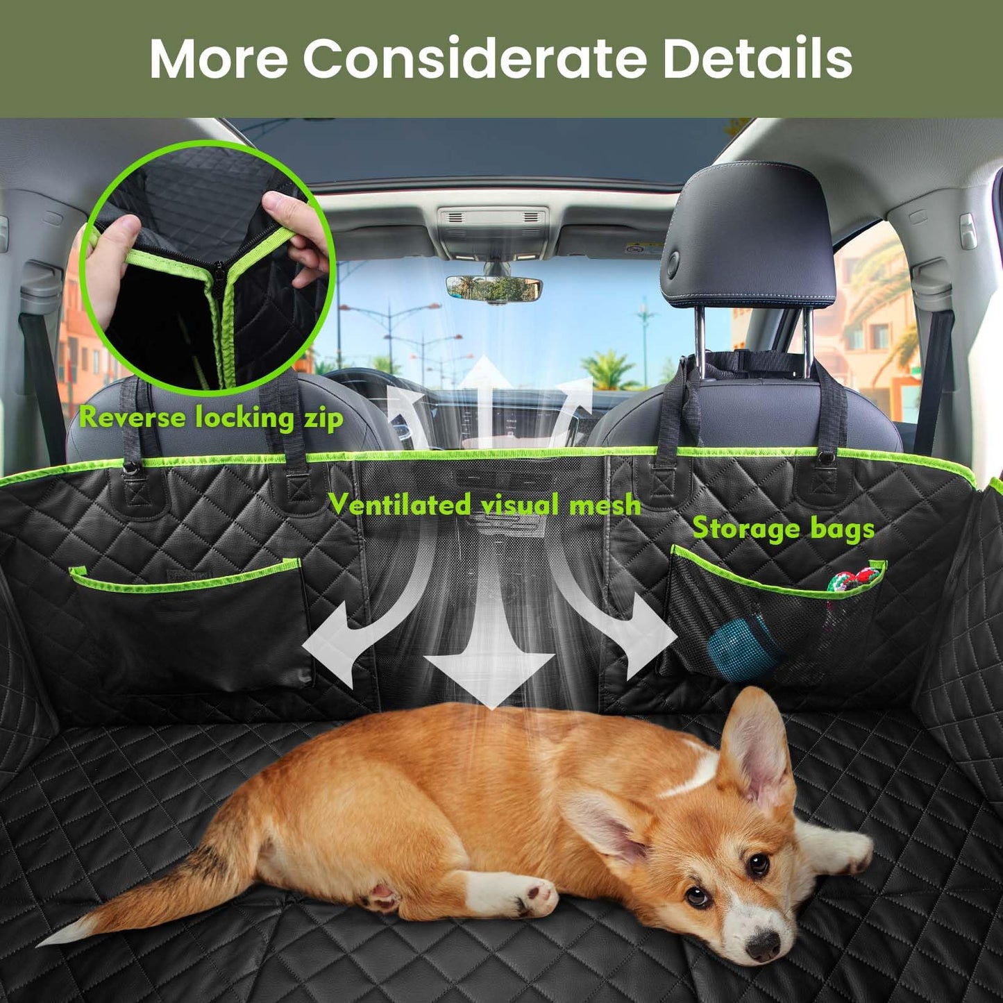 Pecute Funda Coche Perro, Fondo Duro, 3 en 1 (Funda/Extensor/Barrera), Impermeable, hasta 150 kg