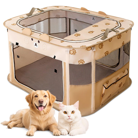 ALLSOPETS Parque/Recinto Plegable para Perros/Gatos, Portátil (Interior/Exterior/Viajes), XL