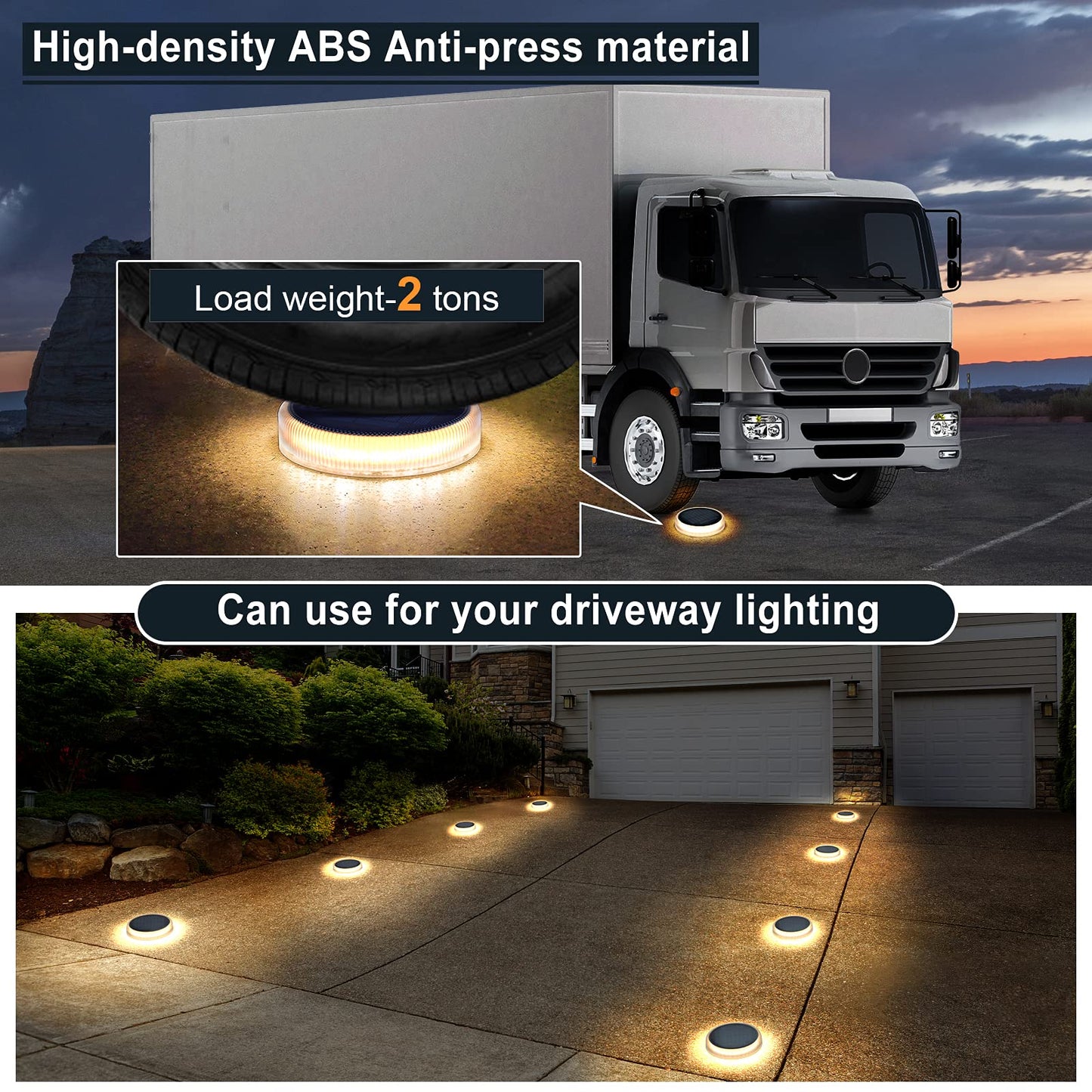 YiLaie Luces Solares Deck/Jardín, 24 LED, 360°, IP68 Impermeable, Blanco Cálido (4 Pack)