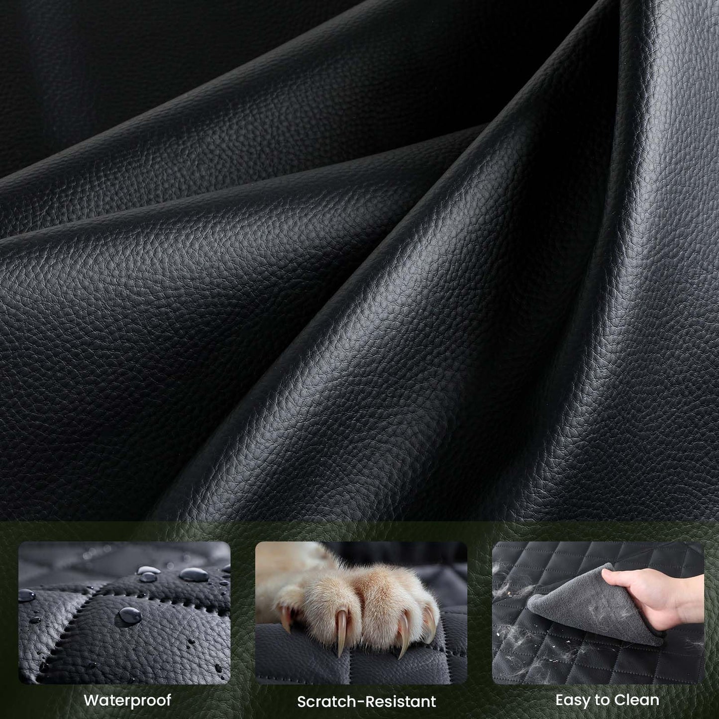 Pecute Funda Coche Perro, Fondo Duro, 3 en 1 (Funda/Extensor/Barrera), Impermeable, hasta 150 kg