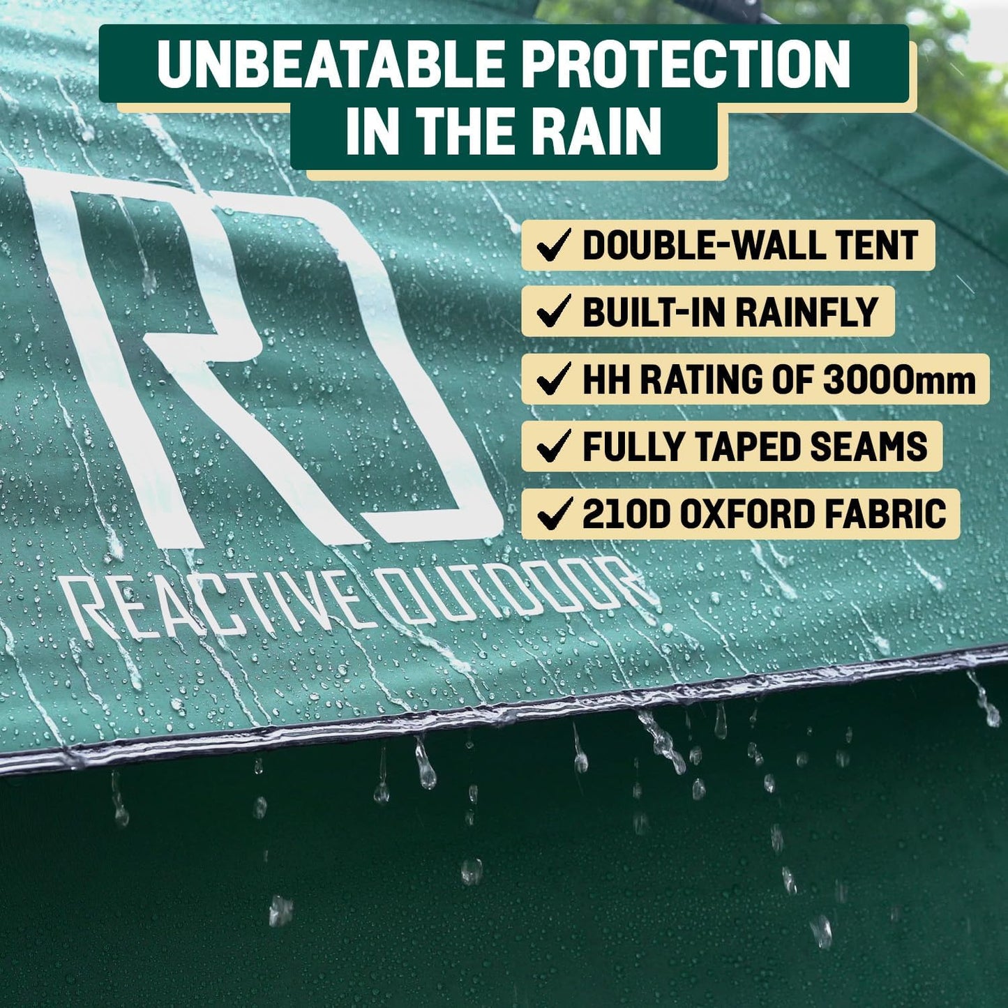 Reactive Outdoor Tienda de Campaña de 3 Segundos (Instantánea), Instalación Rápida y Fácil, para 1 Persona