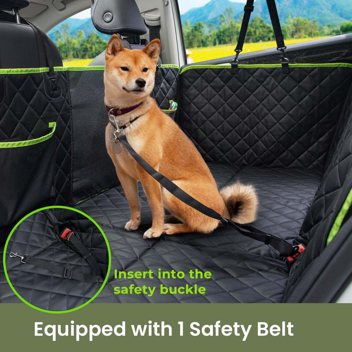 Pecute Funda Coche Perro, Fondo Duro, 3 en 1 (Funda/Extensor/Barrera), Impermeable, hasta 150 kg