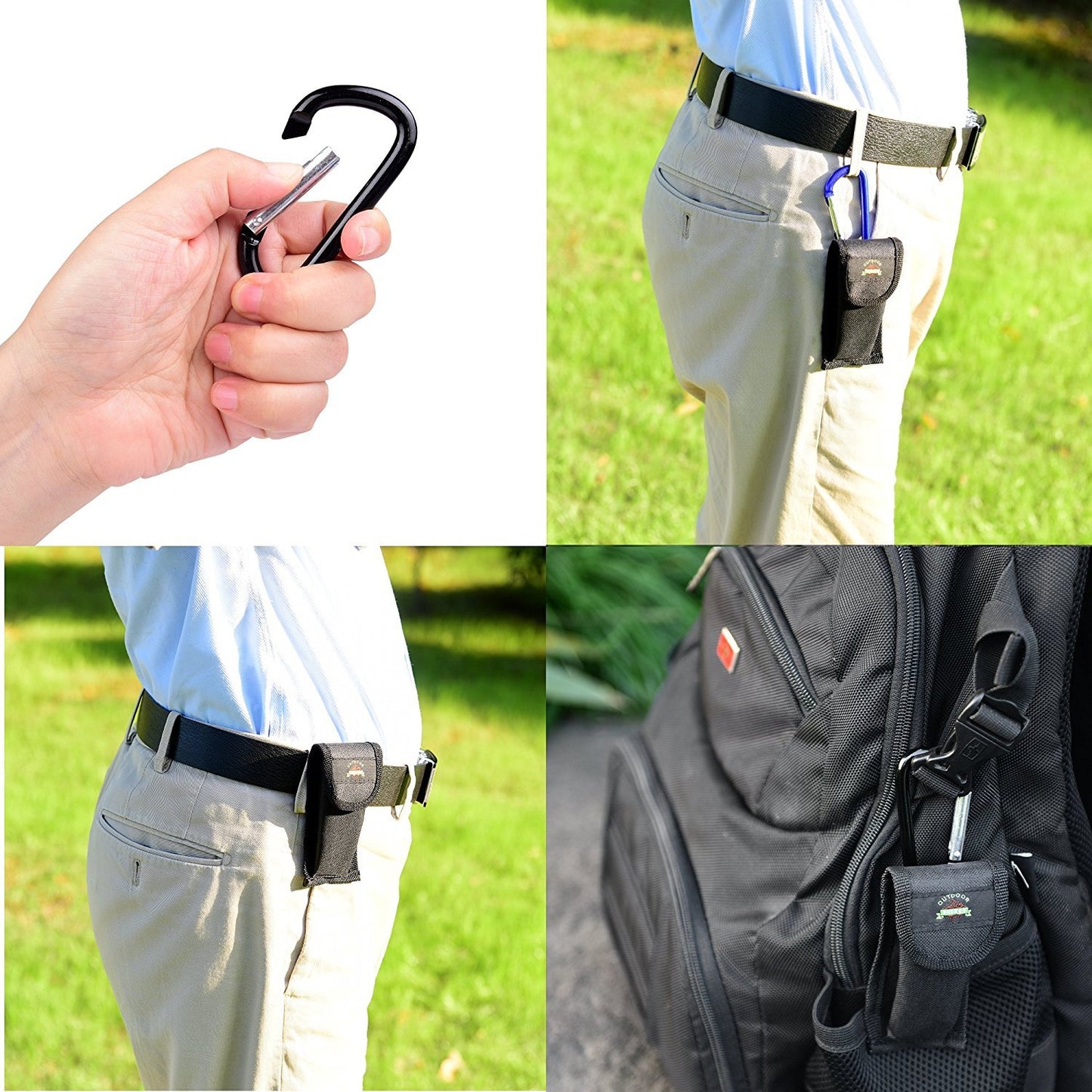 OUTDOOR FREAKZ Cubiertos Plegables para Cámping, Acero Inoxidable, con Bolsa de Neopreno