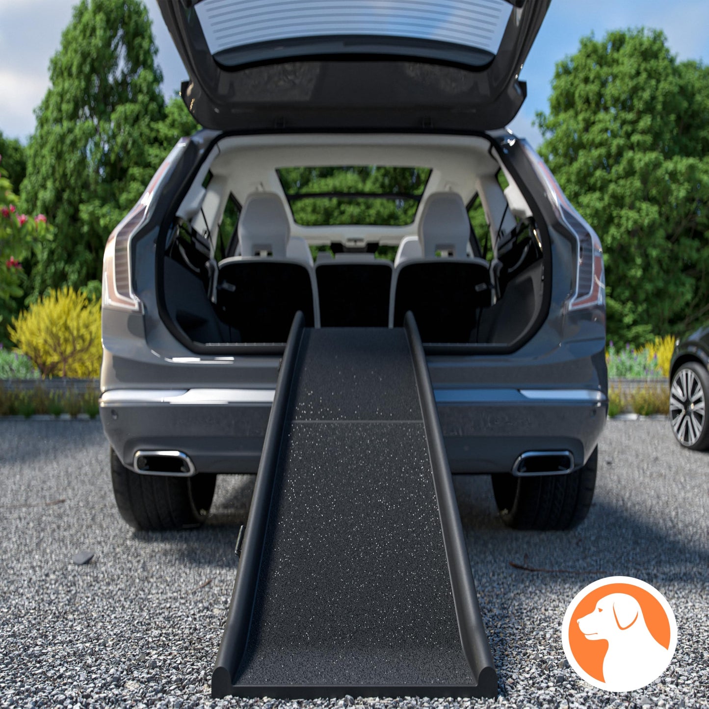 CADOCA® Rampa para Perros Coche, Plegable, 156x40cm, 90 KG Capacidad, Ligera, Antideslizante