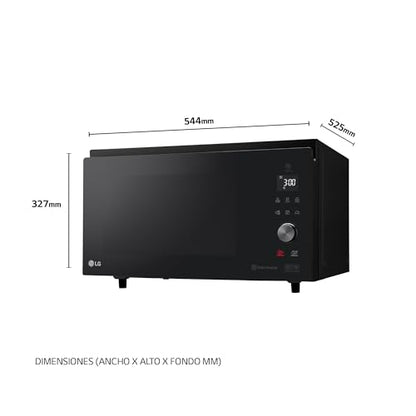 LG MJ3965BPS Horno Microondas 4 en 1, 39 Litros, 1100 W, Display Digital, Smart Inverter y EasyClean, Negro