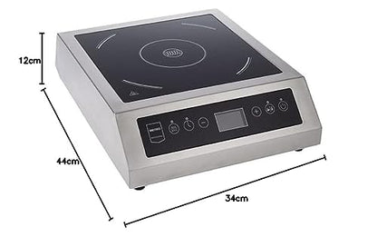 METRO Professional Placa de Inducción Portátil, Acero Inoxidable, Vitrocerámica, 3500 W