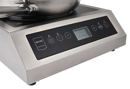 METRO Professional Placa de Inducción Portátil, Acero Inoxidable, Vitrocerámica, 3500 W