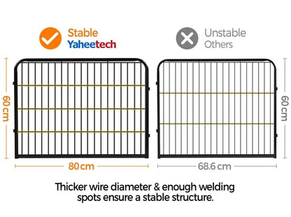 Yaheetech 6 Vallas para Perros, Extensible y Plegable, para Jardín, 80x60 cm