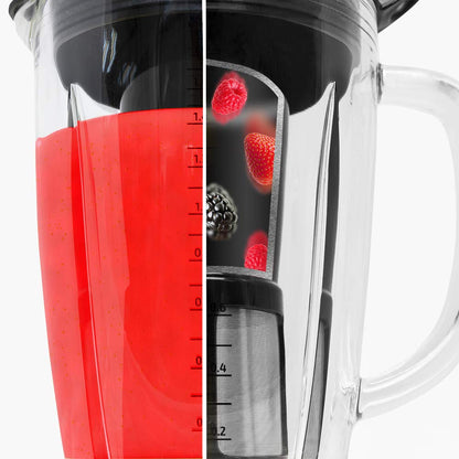 Cecotec Batidora de Vaso Power Black Titanium 2300MAX, 2300W, 1,5L, 5 Velocidades, Jarra Termorresistente