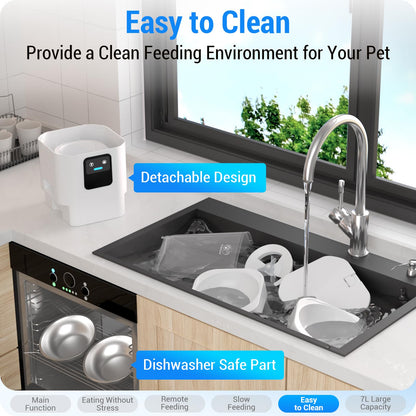 Frienhund Comedero Automático Doble, WiFi 5G, 7L, Compatible con Alexa