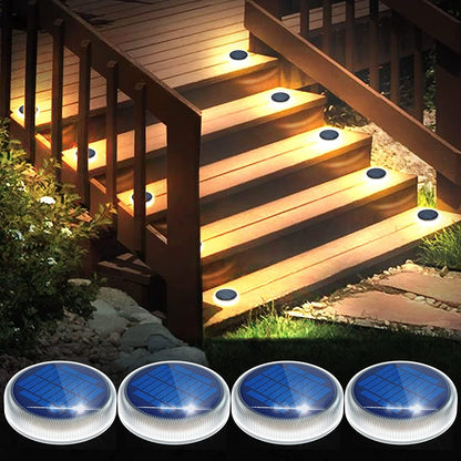 YiLaie Luces Solares Deck/Jardín, 24 LED, 360°, IP68 Impermeable, Blanco Cálido (4 Pack)