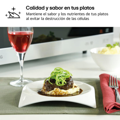 LG MJ3965BPS Horno Microondas 4 en 1, 39 Litros, 1100 W, Display Digital, Smart Inverter y EasyClean, Negro