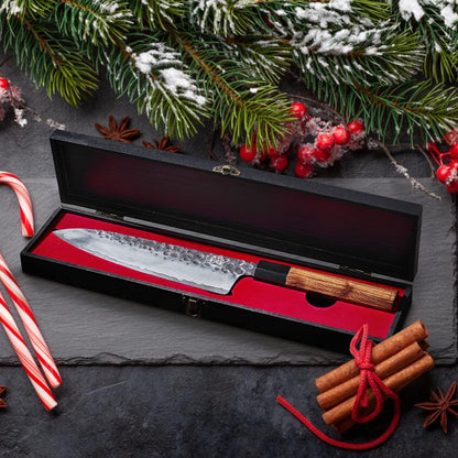 MITSUMOTO SAKARI Cuchillo Gyuto (20 cm), Japonés, Acero Alto Carbono, Forjado a Mano