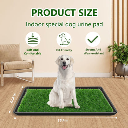 Embellbatt Inodoro para Perros (60x90cm), Pipican en Casa, Bandeja Empapadores, Césped Artificial con Bandeja, Tapete de Entrenamiento (Interior/Exterior)